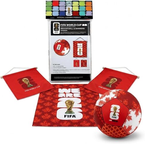 Northcott Soccer Banner & Plush Ball DIY Sewing Kit – Makes Three 11" x 12" Banners & 8.5" Stuffed Ball – 28" x 42" Cotton Canvas Panel – Soccer Craft Project (Canada) in Kuwait