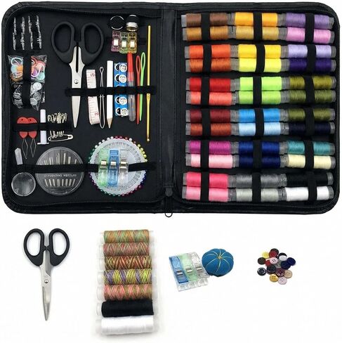 Sewing Kit for Adults with Full Accessories 230Needle and Thread Kit with Sewing Supplies & Sewing Machine Needle Threader, Portable for Home, Travel, Emergency Use, Beginner Friendly & Ideal Gifting in Saudi Arabia