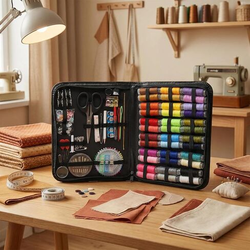 Sewing Kit for Adults with Full Accessories 230Needle and Thread Kit with Sewing Supplies & Sewing Machine Needle Threader, Portable for Home, Travel, Emergency Use, Beginner Friendly & Ideal Gifting in Saudi Arabia