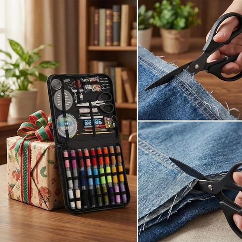 Sewing Kit for Adults with Full Accessories 230Needle and Thread Kit with Sewing Supplies & Sewing Machine Needle Threader, Portable for Home, Travel, Emergency Use, Beginner Friendly & Ideal Gifting in Saudi Arabia