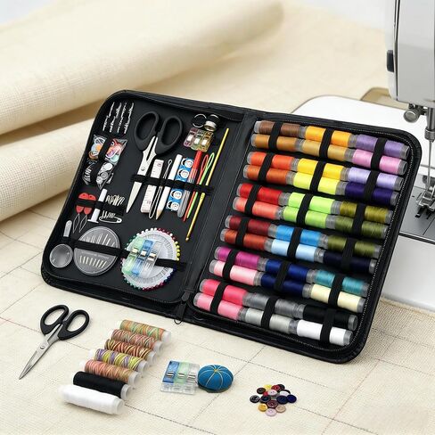 Sewing Kit for Adults with Full Accessories 230Needle and Thread Kit with Sewing Supplies & Sewing Machine Needle Threader, Portable for Home, Travel, Emergency Use, Beginner Friendly & Ideal Gifting in Saudi Arabia