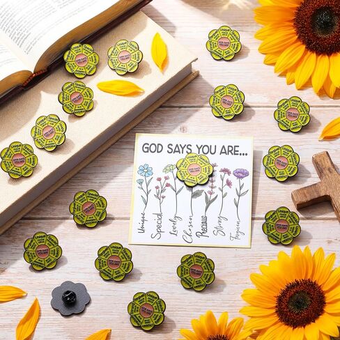 Landical 60 Pcs/30 Sets God says you are Pins with Card Include 30 Christian Bible Verse Pins and 30 Religious God says you are Cards for Men & Women Church Prizes Party Favors in Kuwait