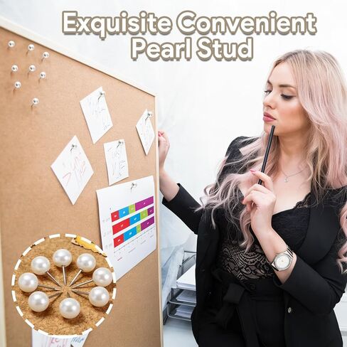 100 Pcs Pearl Pins, Pearl Push Pins Thumb Tacks for Bulletin Board Corkboard Map Calendar Photo Wedding Crafts Sewing Fabric Positioning with Storage Box in Saudi Arabia