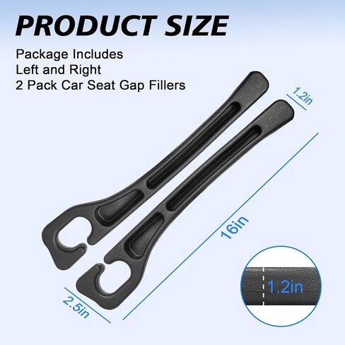 Car Seat Gap Filler 2 Pack, Built-in Storage Slot & Seat Belt Pass-Through Design, No-Readjust Gap Blocker Organizer for SUV Truck Sedan, Universal Fit Car Interior Accessories in Saudi Arabia