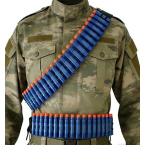 2 Piece Plastic Blue Shoulder Chest Bracelet Tactical Wrist Strap Cartridge Case Foam Toy Gun Bullet Dart Holder Bracket Transmitter Foam Blay Game Tactics Matching Combination Set in Saudi Arabia