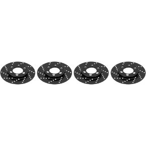 4pcs RC Brake Disc Aluminum Alloy Brake Caliper, RC Brake Disc for 2.2 Inch Wheel, Simulation Wheel Brake Caliper for 1/10 RC Crawler Car, Compatible with Axial SCX10 90046, (Black) in Saudi Arabia