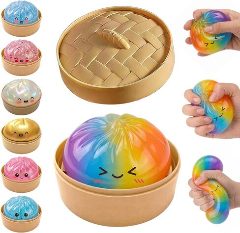 بريق زلابية اسفنجي، زلابية اسفنجي، صندوق غامض زلابية لامعة، زلابية ملونة كرات الضغط تململ، لعبة اسفنجي ضخمة، مناسبة للاستخدام للبالغين في المكاتب والمنازل (بريق أبيض) in Kuwait