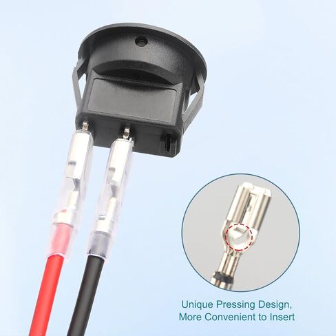 VWEICYY 12V DC SPST Toggle Switch - مفتاح هزاز دائري ثنائي الدبوس للسيارات والمركبات الترفيهية والأجهزة المنزلية in Kuwait