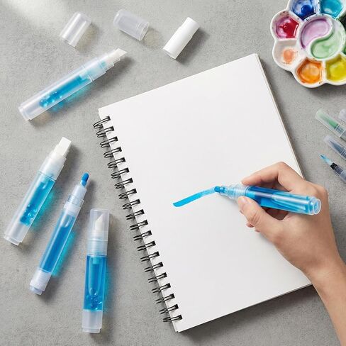 4Pcs Refillable Empty Paint Markers Set - Jumbo Flat Head Fillable Graffiti Pens (6.5, 8, 11, 16mm Tips) - Clear Body Leak-Proof Touch-Up Pens for Acrylic, Oil, Water-Based Ink Refillable Paint Marker in Kuwait