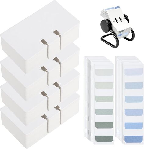 400 Pcs Business Cards Refill Kit Compatible with Rolodex Card File Holds White Rotary File Card Replacement Set Universal Card Refills for Home Office Supplies Business Card Storage in Kuwait