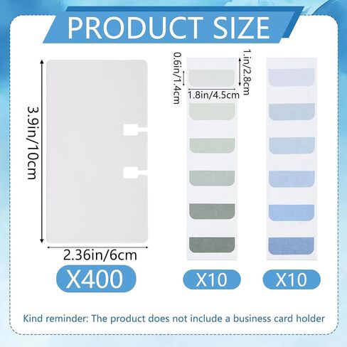 400 Pcs Business Cards Refill Kit Compatible with Rolodex Card File Holds White Rotary File Card Replacement Set Universal Card Refills for Home Office Supplies Business Card Storage in Kuwait