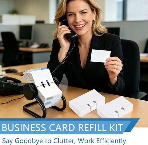 400 Pcs Business Cards Refill Kit Compatible with Rolodex Card File Holds White Rotary File Card Replacement Set Universal Card Refills for Home Office Supplies Business Card Storage in Kuwait