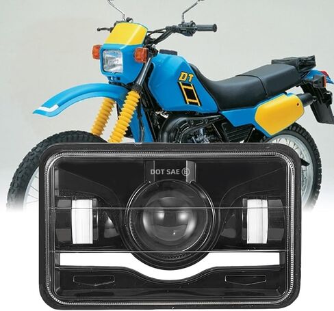 مجموعة المصابيح الأمامية مقاس 4 × 6 بوصة متوافقة مع مصباح Honda XR250 XR250L XR650L XR650R الأمامي ذو الشعاع العالي المنخفض، 6000K أبيض، التوصيل والتشغيل، معتمد من DOT، قطعة واحدة in Kuwait