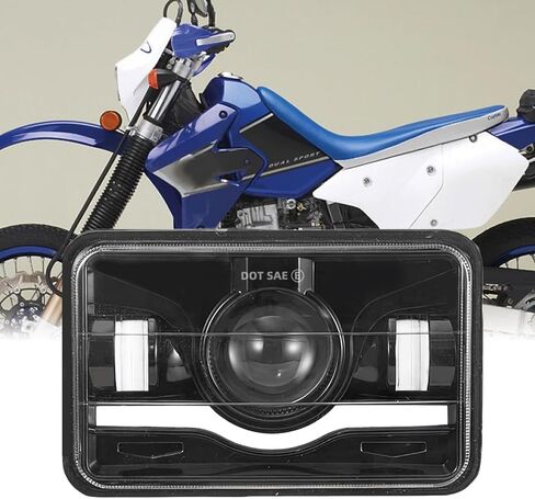مجموعة المصابيح الأمامية مقاس 4 × 6 بوصة متوافقة مع مصباح Honda XR250 XR250L XR650L XR650R الأمامي ذو الشعاع العالي المنخفض، 6000K أبيض، التوصيل والتشغيل، معتمد من DOT، قطعة واحدة in Kuwait