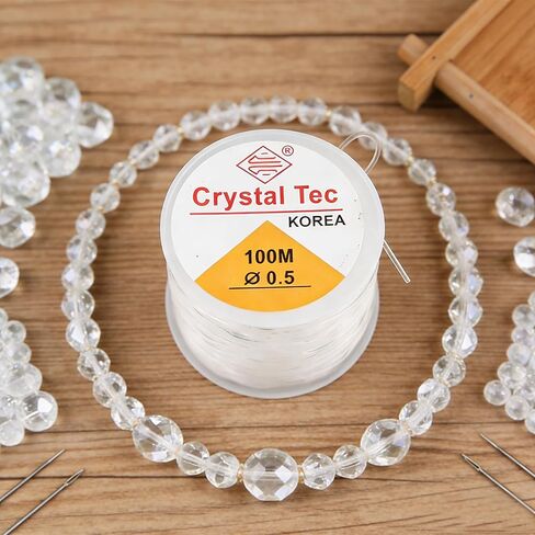 Elastic String for Jewelry Making, 0.5mm Beading Elastic Cord, 83m/272ft Clear Stretch Bracelet Stretch Cord, Magic String for Beaded Jewelry, Bracelet Making, DIY Craft Projects, Clear Color in Kuwait