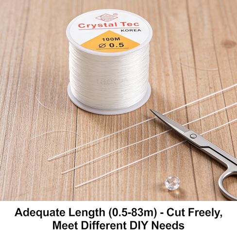 Elastic String for Jewelry Making, 0.5mm Beading Elastic Cord, 83m/272ft Clear Stretch Bracelet Stretch Cord, Magic String for Beaded Jewelry, Bracelet Making, DIY Craft Projects, Clear Color in Kuwait
