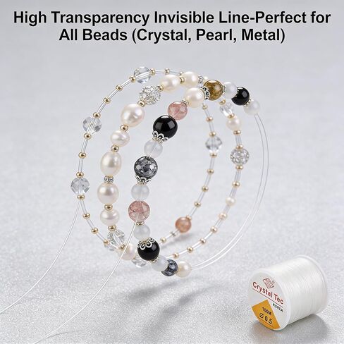 Elastic String for Jewelry Making, 0.5mm Beading Elastic Cord, 83m/272ft Clear Stretch Bracelet Stretch Cord, Magic String for Beaded Jewelry, Bracelet Making, DIY Craft Projects, Clear Color in Kuwait