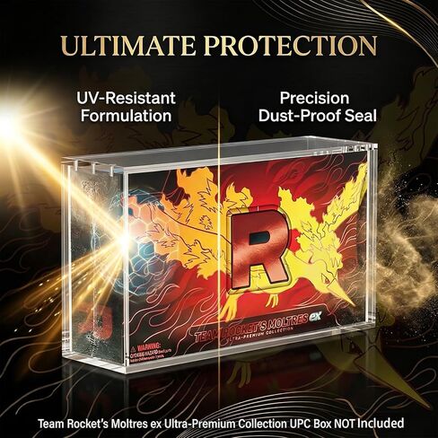 Premium Acrylic Display Case for Team Rocket's Moltres ex Ultra-Premium Collection - 8mm Side & 5mm Front Thick Protector Box with Strong Magnetic Lid, Clear UV & Dust Resistant in Saudi Arabia