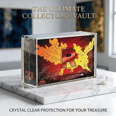 Premium Acrylic Display Case for Team Rocket's Moltres ex Ultra-Premium Collection - 8mm Side & 5mm Front Thick Protector Box with Strong Magnetic Lid, Clear UV & Dust Resistant in Saudi Arabia