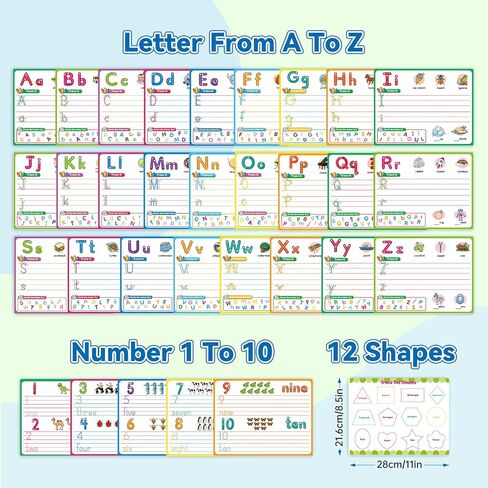 Alphabet Number Shapes Flash Cards,Handwriting Practice Writing Tracing Phonics Preschool Kindergarten Toddler Learning Activities Homeschool Classroom Autism Educational Toys ABC Letter in Saudi Arabia