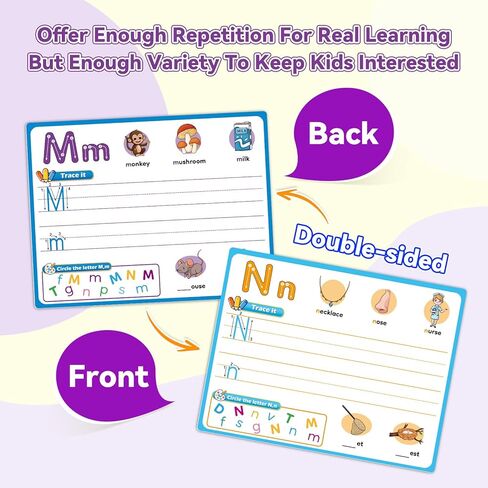 Alphabet Number Shapes Flash Cards,Handwriting Practice Writing Tracing Phonics Preschool Kindergarten Toddler Learning Activities Homeschool Classroom Autism Educational Toys ABC Letter in Saudi Arabia