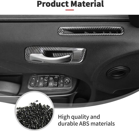 JWWY Carbon Fiber Interior Trim Kit for 2015–2026 Dodge Charger, Center Console Gear Shift Knob AC Cup Holder Door Handle Air Vent Headlight Window Switch Cover Interior Accessories 24PCS in Kuwait