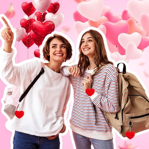 Sureio Valentine's Day Keychain Bulk Red Heart Keychain Accessories for Valentine's Day Gifts, Backpacks Decor in Kuwait