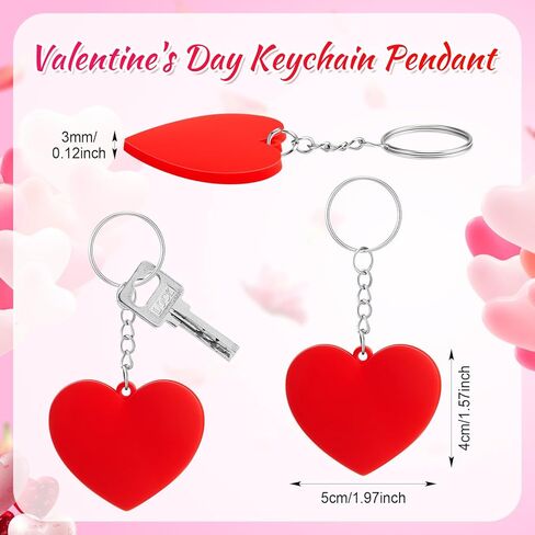 Sureio Valentine's Day Keychain Bulk Red Heart Keychain Accessories for Valentine's Day Gifts, Backpacks Decor in Kuwait