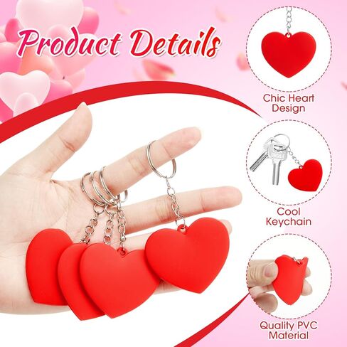 Sureio Valentine's Day Keychain Bulk Red Heart Keychain Accessories for Valentine's Day Gifts, Backpacks Decor in Kuwait