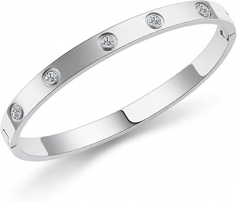 Gold Bracelets for Women 14K Gold Plated - Love Friendship with Cubic Zirconia Stainless Steel Bracelet, Jewelry for Mother's Day Valentine's Day Wedding Couples and Birthdays in Saudi Arabia