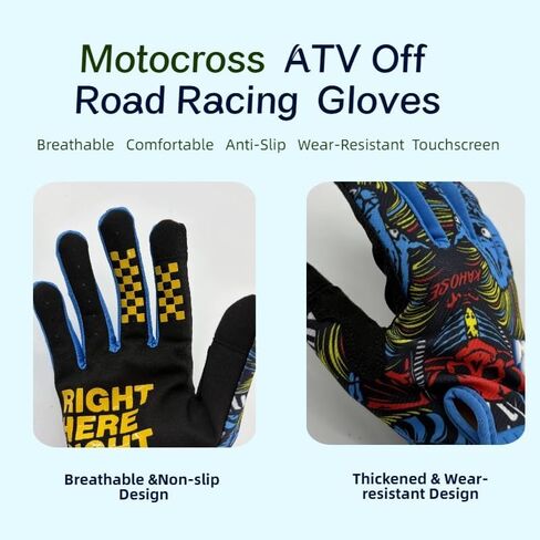 Motorcycle & Cycling Gloves for Men Women, Breathable Comfortable Durable Touchscreen, Adjustable Wrist Strap for Motorbike BMX ATV Dirt Bike Climbing MTB in Saudi Arabia