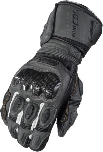 ScorpionEXO SG3 MK III Men's Long-Gauntlet Motorcycle Gloves Goat Leather Carbon Fiber Reinforced Knuckle Touchscreen-Ready (Red - Large) in Kuwait