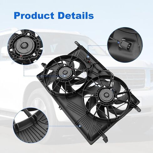 Engine Dual Radiator Cooling Fan Assembly 25927026 Replacement for Chevrolet Traverse 2009-2017 Replacement for GMC Acadia 2007-2017 V6 3.6L Electric Radiator Condenser Replaces 621-390 20972760 in Kuwait