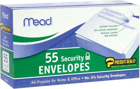 Nceonshop(TM) أظرف قابلة للتقشير واللصق في صندوق 3 5/8 بوصة × 6 1/2 بوصة 55/عبوة أمان رقم 6 75030 in Kuwait