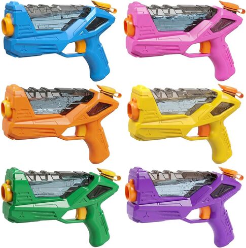 6 Pack Water Guns for Kids Adults - 6 Color Squirt Gun with Trigger, Long Range Water Pistol, Super Water Blaster Soaker Toys for Pool, Beach, Yard & Summer Party in Saudi Arabia