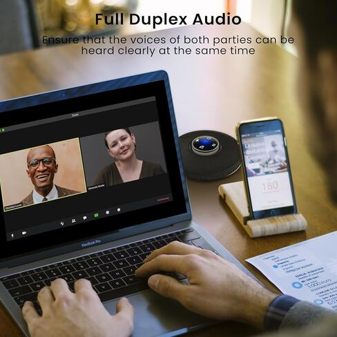 مكبر صوت USB سلكي من ConfCall MS13B، ميكروفونات ثلاثية المصفوفة مع تقليل الضوضاء، التقاط صوت محسن، مزدوج كامل للتكبير والتصغير والفرق وسكايب in Kuwait