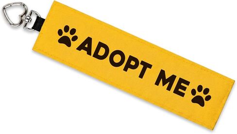 Adopt Me Funny Dog Leash Sleeve Yellow Dog Leash Wrap Alert Hanging ID Patch Tag Pet Birthday Gift(Adopt Me-Sleeve) in Saudi Arabia