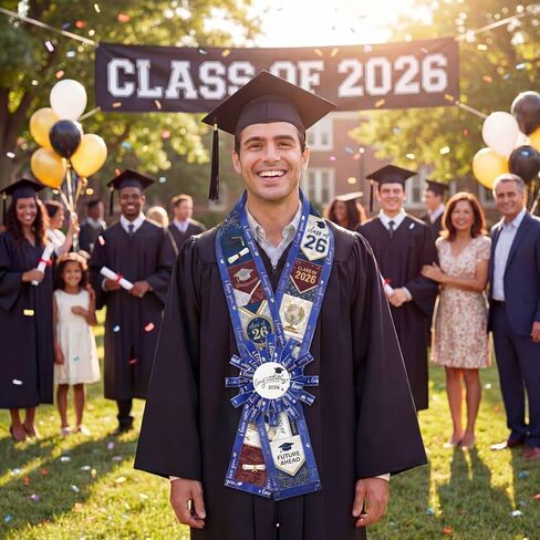 Janinka Graduation Money Lei مع حامل النقود فئة DIY من 2026 شريط التخرج Leis هدية زينة Grad هدايا نقدية لمستلزمات حفلات الكلية بالمدرسة الثانوية (أزرق، ذهبي) in Kuwait