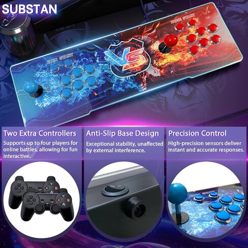 [30000 Games in 1] Arcade Console Pandora Box - with Two Extra Handles, 4K HDMI Output Plug & Play Video Game 256GB Memory Card Retro Gaming Console Double Joystick Favorites List in Saudi Arabia
