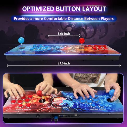 [30000 Games in 1] Arcade Console Pandora Box - with Two Extra Handles, 4K HDMI Output Plug & Play Video Game 256GB Memory Card Retro Gaming Console Double Joystick Favorites List in Saudi Arabia