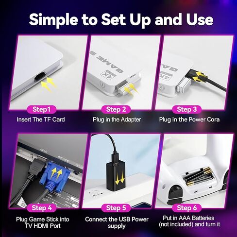 وحدة تحكم ألعاب ريترو مطورة لعام 2025، وحدات تحكم ألعاب فيديو 4K HDMI مع أكثر من 40,000 لعبة و23 محاكيًا، عصا ألعاب الفيديو للتوصيل والتشغيل (128 جيجا) in Kuwait