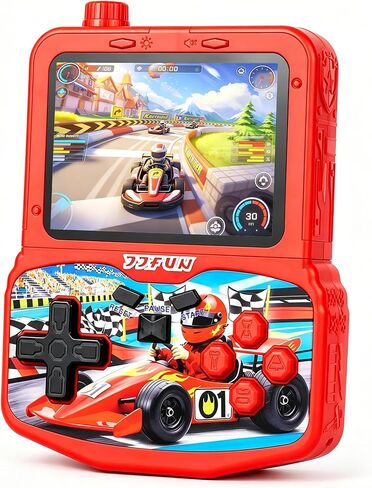 JJFUN Kids Handheld Game Console - Robot Mecha Style with 220+ Classic Games, 3.5'' Color Screen, Rechargeable Battery, Built-in Stand, Retro Gaming Device Ideal Gift for Boys Girls (Blue) in Saudi Arabia