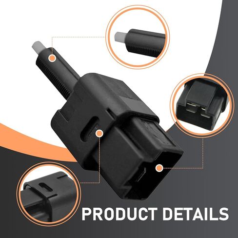 Car Brake Light Switch, Plug and Play Stop Switch Assembly with Insulated Housing, Control Unit Replacement OEM# 25320AX00A 25320AX00C 25320-AX00B, Compatible with Nissan Infiniti (Black) in Kuwait
