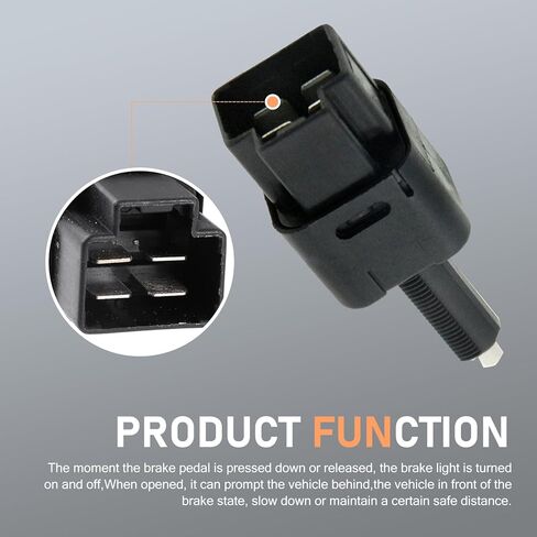 Car Brake Light Switch, Plug and Play Stop Switch Assembly with Insulated Housing, Control Unit Replacement OEM# 25320AX00A 25320AX00C 25320-AX00B, Compatible with Nissan Infiniti (Black) in Kuwait