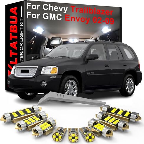 LED Interior Light Kit Package Replacement for GMC Envoy Chevy Trailblazer 2002 2003 2004 2005 2006 2007 2008 2009 in Kuwait