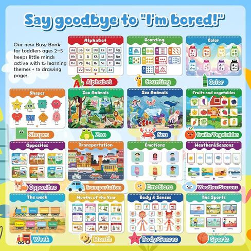 Montessori Busy Book for Toddlers 3-5, Activity Books for Kids, Toddler Busy Book for Preschool and Kindergarten Learning Activities in Saudi Arabia