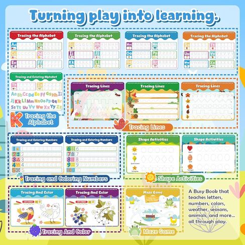 Montessori Busy Book for Toddlers 3-5, Activity Books for Kids, Toddler Busy Book for Preschool and Kindergarten Learning Activities in Saudi Arabia