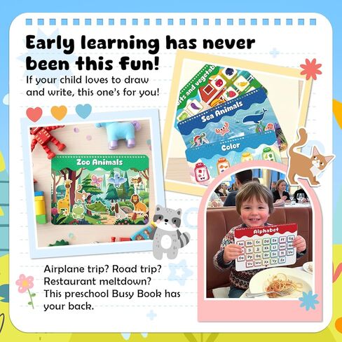 Montessori Busy Book for Toddlers 3-5, Activity Books for Kids, Toddler Busy Book for Preschool and Kindergarten Learning Activities in Saudi Arabia