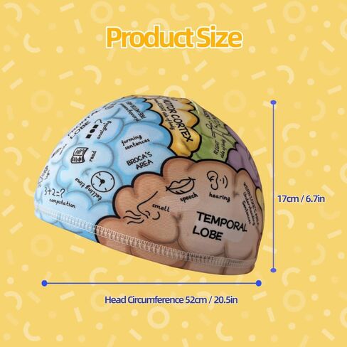Brain Science Educational Hat, Learning Tool for Brain Function and Anatomy, Interactive Wearable with Labeled Lobes and Cortex, Educational Tool and Gift (2) in Saudi Arabia