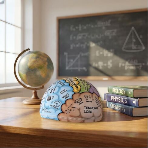 Brain Science Educational Hat, Learning Tool for Brain Function and Anatomy, Interactive Wearable with Labeled Lobes and Cortex, Educational Tool and Gift (2) in Saudi Arabia